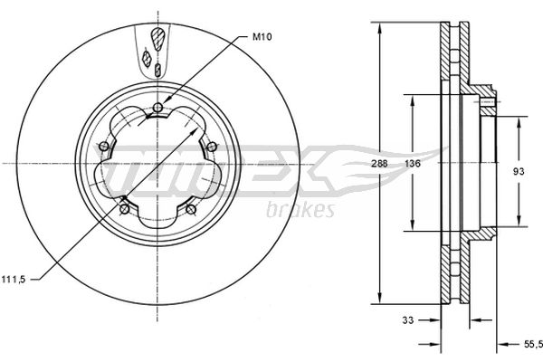 Brzdový kotúč TOMEX Brakes